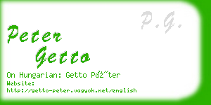 peter getto business card